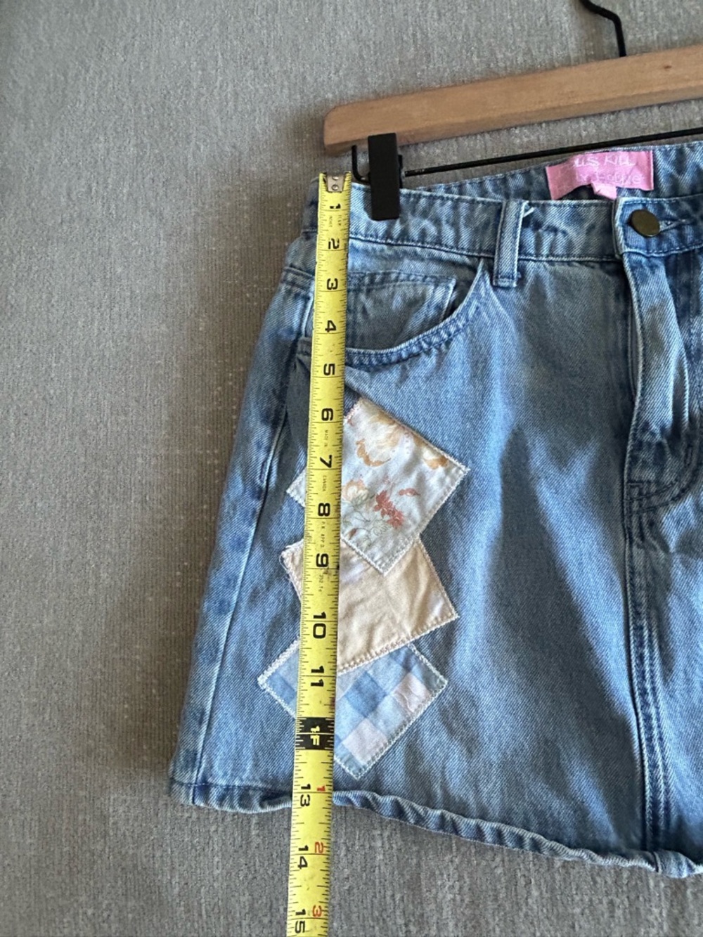 Dolls Kill X Holly Hobbie Denim Patch Mini Skirt S - Picture 8 of 10